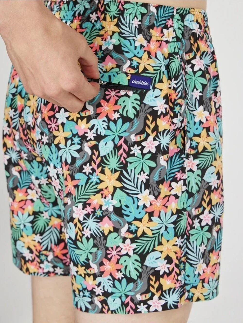 Chubbies Classic SSwim Trunk Mesh Liner Bloomerangs Floral Toucan 5.5
